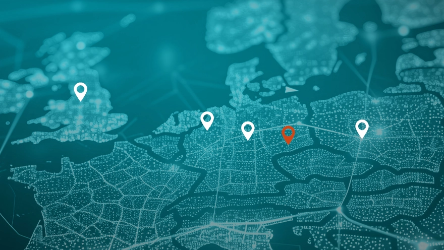 Markierung Standorte KOMSA in Europa Markierung Standorte KOMSA in Europa