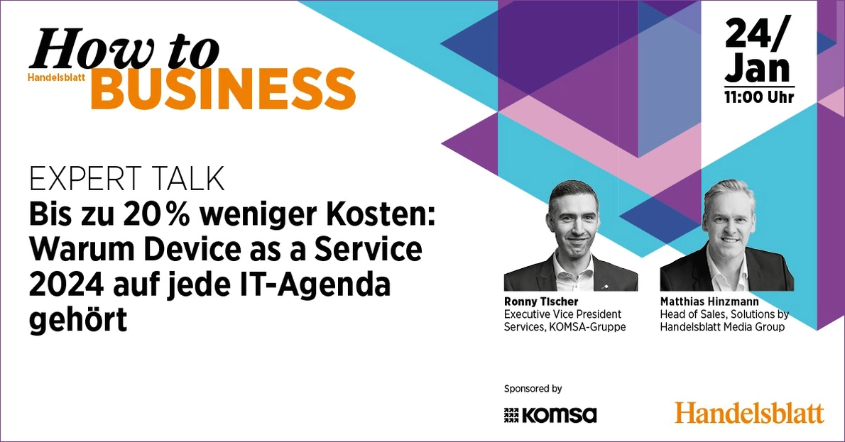 Handelsblatt Expert Talk KOMSA DaaS 2024 01 24 Handelsblatt Expert Talk KOMSA DaaS 2024 01 24