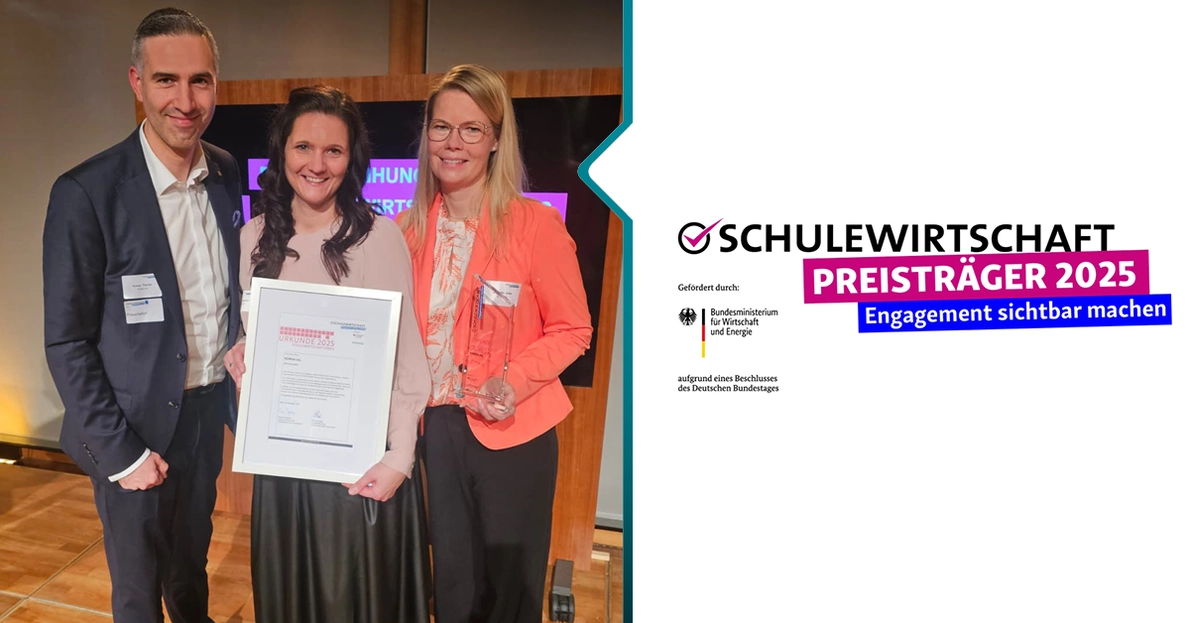 KOMSA gewinnt SCHULEWIRTSCHAFT-Preis 2025 KOMSA gewinnt SCHULEWIRTSCHAFT-Preis 2025