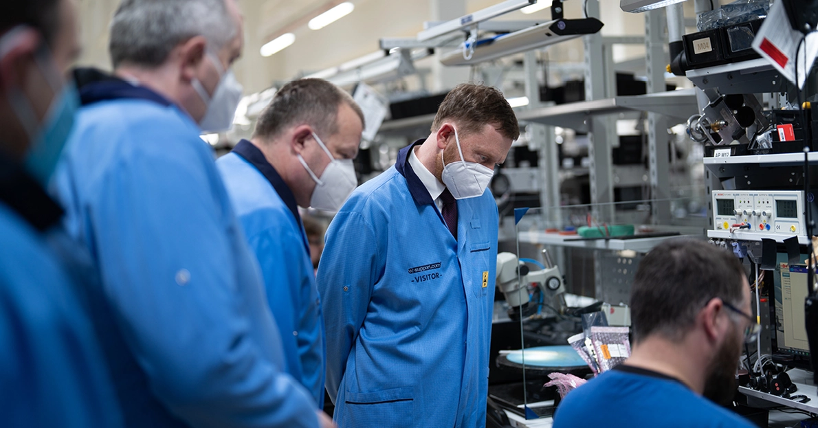 Ministerpräsident Kretschmer bei KOMSA Ministerpräsident Kretschmer bei KOMSA