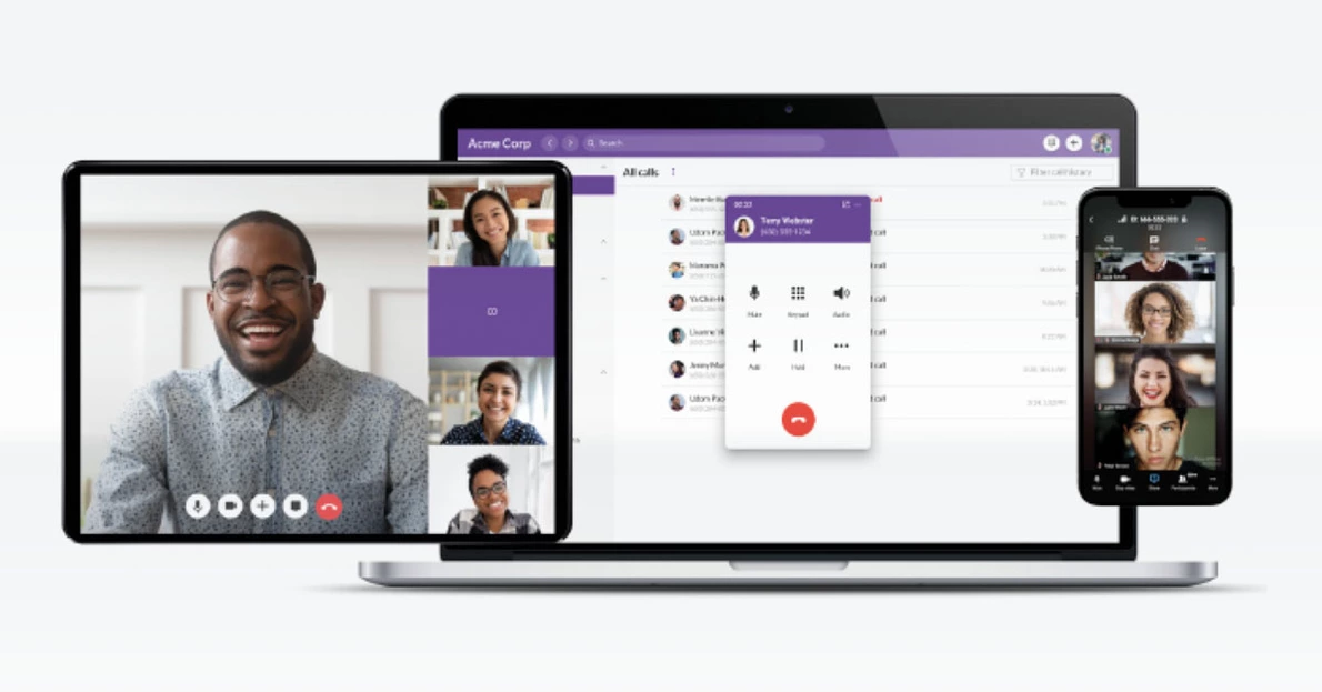 Smartphone und Notebook mit Videoanruf Cloud-Lösung Smartphone und Notebook mit Videoanruf Cloud-Lösung