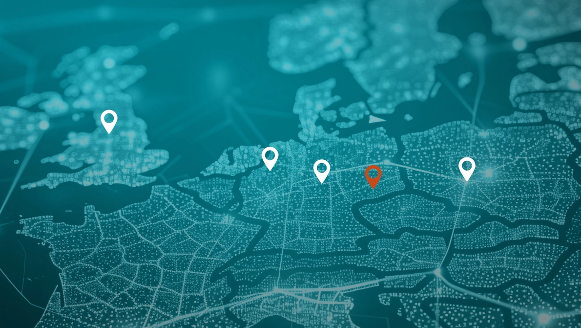 Markierung Standorte KOMSA in Europa